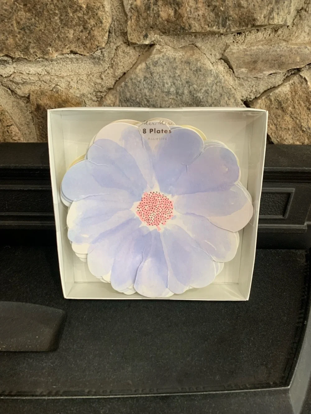 Meri Meri 8 Pastel Color Spring Flower Floral Plates Blue Pink/Red Yellow Purple